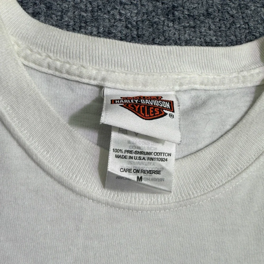 Harley-Davidson Lakeland Florida Wild and Free Eagle Wolf T-Shirt White Mens M